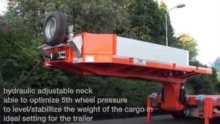 TSR Special Trailers 86+2-axle semi-lowloader with Hydraulic neck