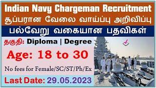 Navy Chargeman Recruitment 2023 Notification Out for 372 Posts Apply Online