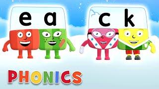 Phonics - Learn to Read  Two Letter Sqauds  Alphablocks