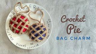 Crochet Cute Pie Bag Charm  can be use as a pouch too  Thanksgiving Crochet Ideas 