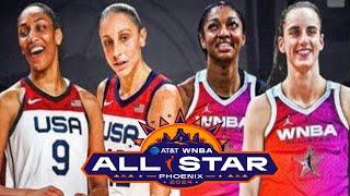 Team USA vs Team WNBA All-Star Game 072024  Caitlin Clark and Angel Reese First All-Star Game