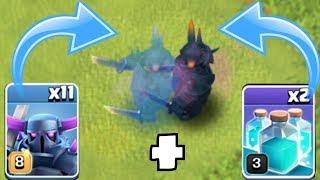 NEW 3 STAR METHOD? Clash Of Clans UPGRADING lvl 8 PEKKA + CLONE SPELLS