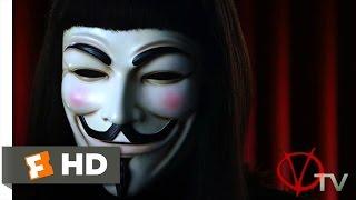 V for Vendetta 2005 - V on TV Scene 28  Movieclips