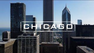 Chicago Illinois Relaxing Aerial Tour Over Downtown  4K Drone Footage