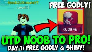 Noob To Pro Day 1 Free Godly & OP Shiny Code = INSTANT PRO  Ultimate Tower Defense Season 3