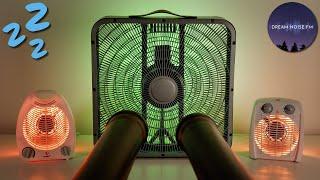 Sleep deeply with twin fan heater and box fan noise through double tubes