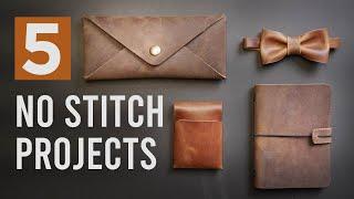 5 EASY Leather Projects for Beginners - FREE patterns