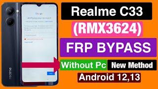 Realme C33 Frp Bypass Without Pc Android 12  New Solution  Realme C33 Google Account Bypass Unlock