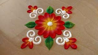 simple rangoli design Beginners rangoli design Rangoli by kalai