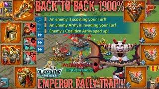 lords mobile EMPEROR T3 RALLY TRAP DESTROYS K1015 1900% INCOMING T3 ARE OVERPOWERED