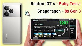 Realme GT 6 Pubg Test - Graphics Test. SD 8s GEN 3 + 2160Hz PWM Dimming.