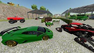 Millionaire Farmer Has Secret Tunnels and Lamborghinis  Farming Simulator 22