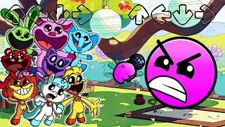 NEW Geometry Dash 2.3 VS Smiling Critters Sings Can Can Mods x Fire In The Hole  Bluey FNF Mods