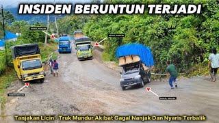 Insiden Beruntun Terjadi Di Tanjakan Batu Jomba  Truk Oleng Gagal Nanjak - Extreme Road