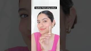 Eyeliner Hack using earbud