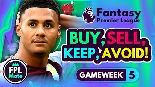 FPL GW5 TRANSFER TIPS  Buy Sell Keep & Avoid for Gameweek 5  Top Picks Tier List 202425 ⭐