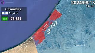 Israel-Hamas War Every Day to October Mapped using Google Earth