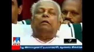 V. S. Achuthanandan Sleeping in the Stage