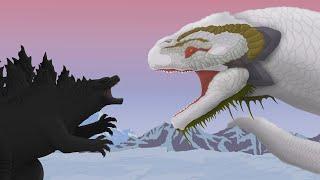 Godzilla vs World Serpent    EPIC BATTLE    MonsterVerse vs GoW