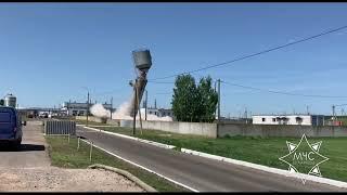 Направленный взрыв водонапорной башни