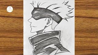 How to draw anime step by step  Easy Gojo Satoru drawing  How to draw for beginners