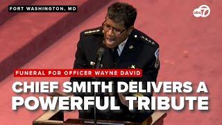 MPD Chief Pamela Smith delivers a powerful tribute to fallen officer