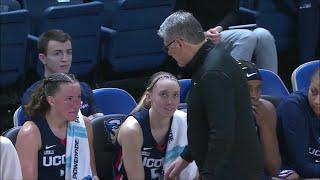  Geno Auriemma SHADES Freshman Ashlynn Shade After Patting Paige Bueckers & Aaliyah Edwards On Back