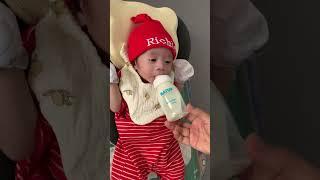 Cute baby hungry for milk  Baby reactions when getting hungry