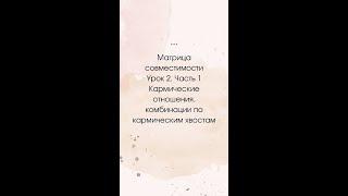 Матрица совместимости. Урок 2. Часть 1. Кармические отношения комбинации по кармическим хвостам