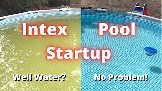 Intex Pool Chemical Startup. Well water to crystal clear