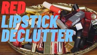 Makeup Declutter - 57 Red Lipsticks