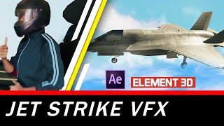 FIGHTER JET STRIKE VFX using AFTER EFFECT & ELEMENT 3D  AIR CRAFT  BISWA GRAPHICS & VFX