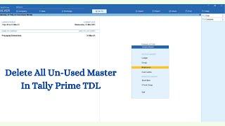 Delete All Un Used Master In Tally Prime TDL