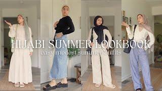 HIJABI SUMMER 2024 LOOKBOOK 🫶 modest and easy outfits hijab tutorials cute & stylish