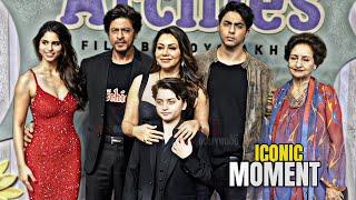 Shahrukh Khan with Family Iconic Moment at The Archies Premiere  Gauri Khan Aryan Suhana Abram