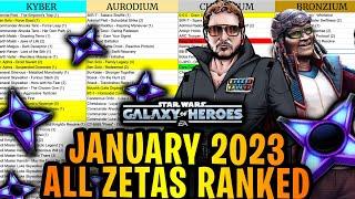 ALL ZETAS RANKED FROM BEST TO WORST JANUARY 2023  Zeta Order + Best Zetas in SWGOH for 2023