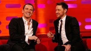 Michael Fassbender & James McAvoys fan art romance - The Graham Norton Show - BBC