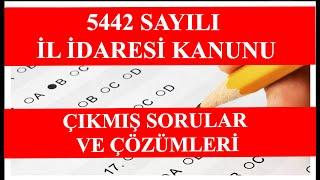 5442 SAYILI İL İDARESİ KANUNU- ÇIKMIŞ SORULAR 79 SORU