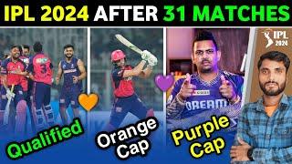 After 31th Match of IPL 2024  Points Table  Orange Cap List  Purple Cap List  KKR vs RR 