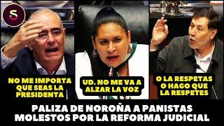 Noroña propina paliza a panistas molestos por la Reforma al Poder Judicial de Norma Piña