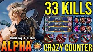 3x SAVAGE + 33 Kills Alpha New Super LifeSteal Build Be Like - Build Top 1 Global Alpha  MLBB