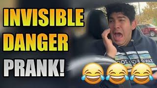 INVISIBLE DANGER PRANK Try Not To Laugh #3   Acting Scared Compilation 