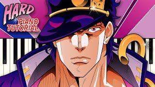 Jotaros Theme from JoJos Bizarre Adventure Stardust Crusaders - Piano Tutorial