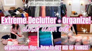 EXTREME Closet Clean Declutter Organize Bedroom Organization and Decor Makeover 2024