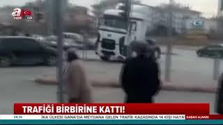 Kızgın TIR sürücüsü dehşet saçtı O anlar kamerada