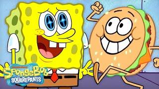 Every Krabby Patty in NEW SpongeBob Episodes   60 Minute Compilation  SpongeBob