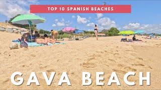 ️️ Beautiful Gava Beach Walk - Best Beaches in Barcelona Summer of 2024 - ️ Hot July