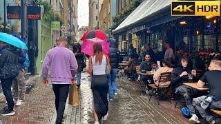 ️ British Rainy Weather ️  London Rainy Walk in the West End  1 hour Rain Walk 4K HDR