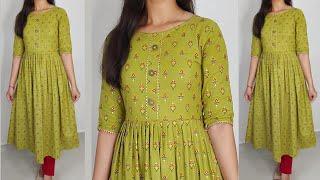 Naira Style Kurti design Cutting and Stitching  kurti neck design Frock suit cutting & stitching