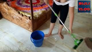 Bijli vlog _ Tumpa vlog _ No Bra _ Hot Desi girl floor cleaning by hand #vlog_18